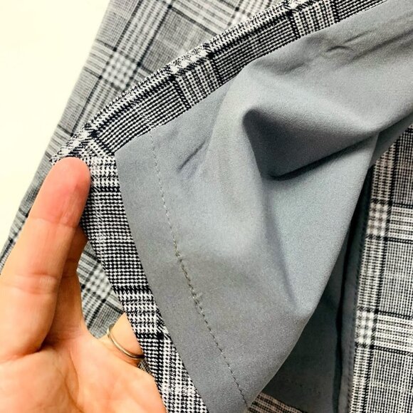 Banana Republic Dress Wool Plaid Houndstooth Wrap Windowpane Black White Busines - Picture 7 of 12